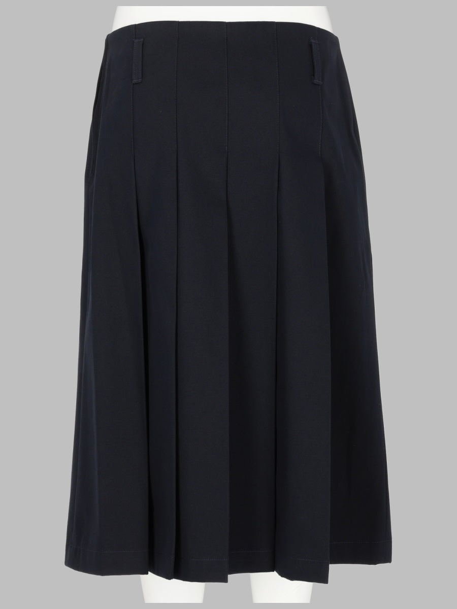 A.P.C. Pleated Organic Cotton Skirt — Black, view 2