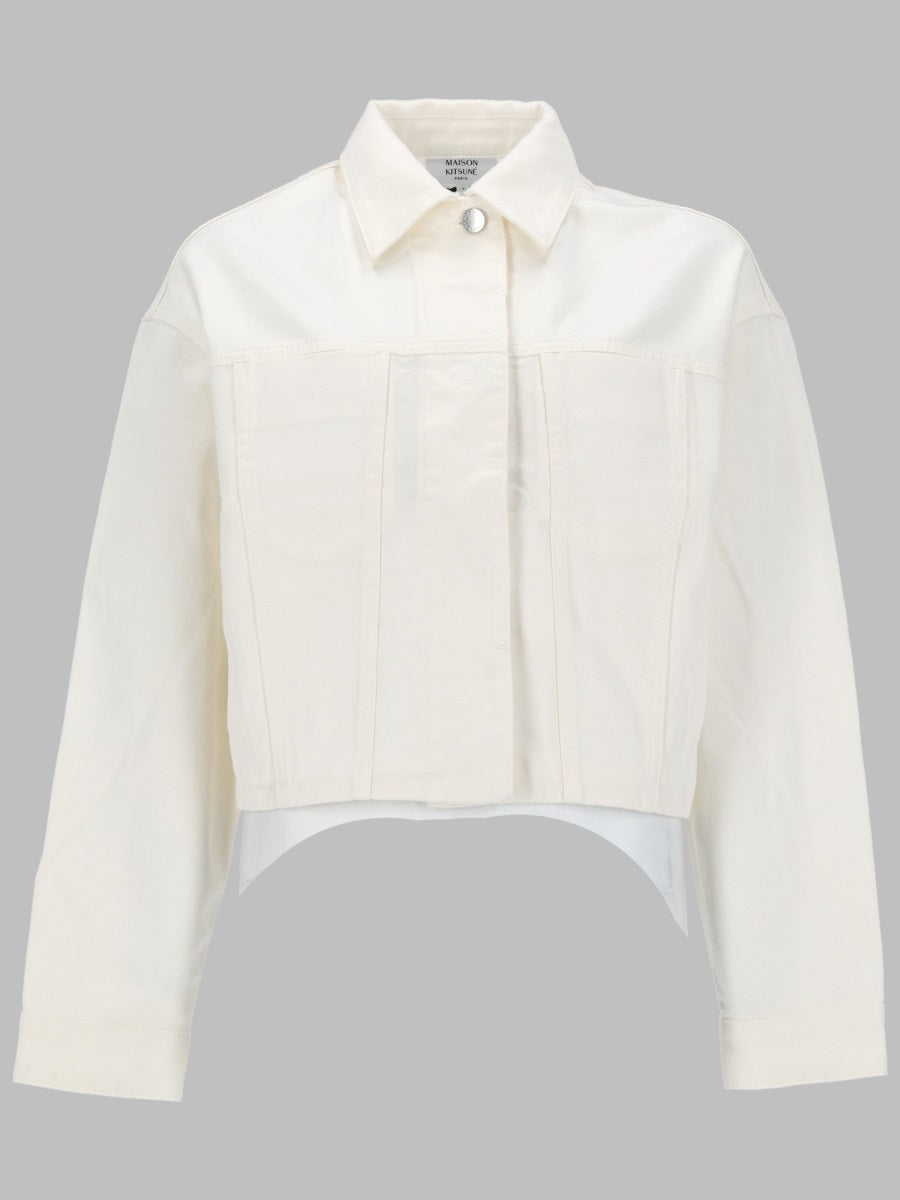 Maison Kitsuné Denim Trucker Jacket — White by Maison Kitsune