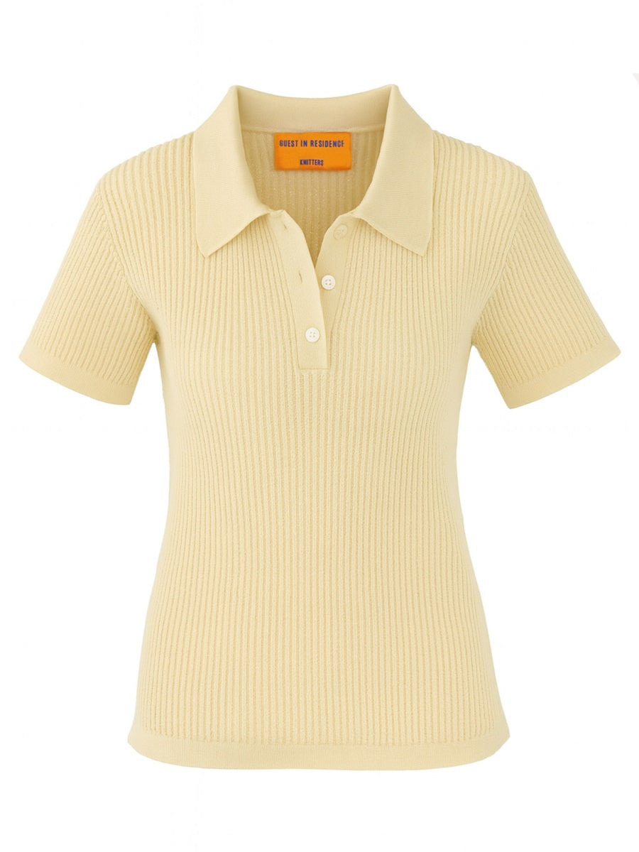 Guest In Residence 100% Cashmere Polo Shirt — Beige by Guest In Residence