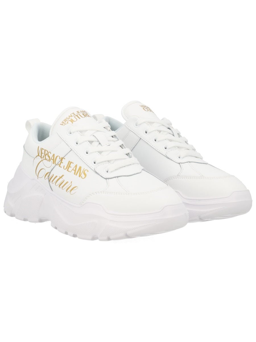 Versace Jeans Couture Logo White Leather Sneaker — White by Versace Jeans Couture