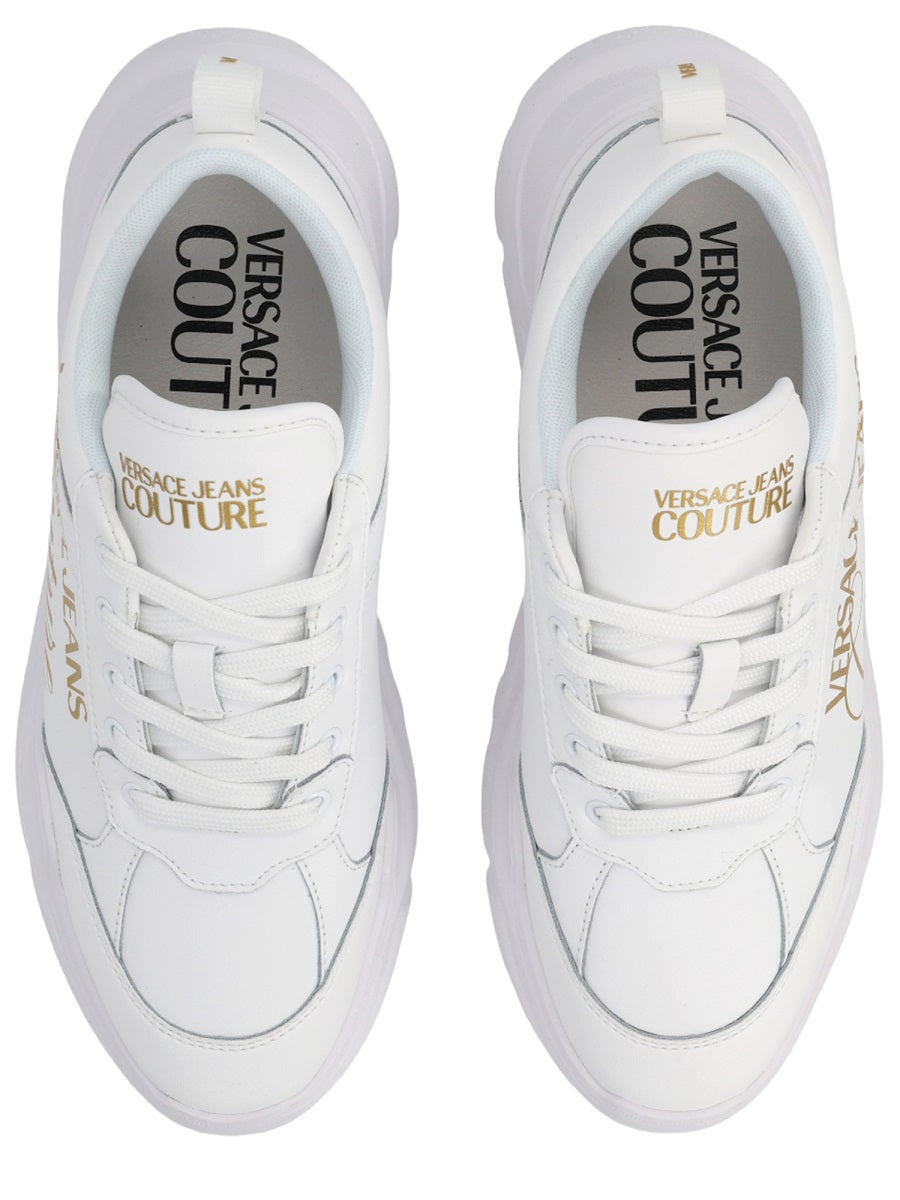 Versace Jeans Couture Logo White Leather Sneaker — White, view 3
