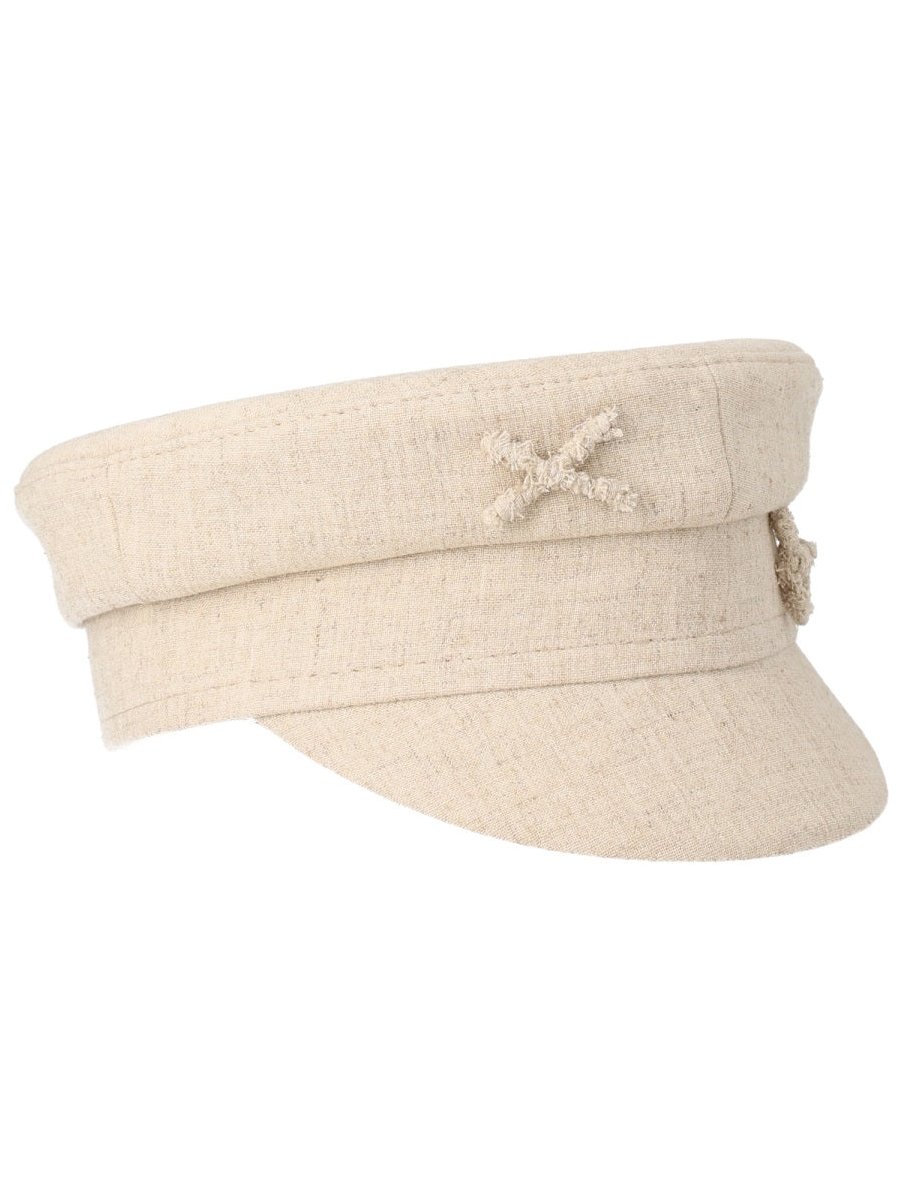 Ruslan Baginskiy KPC036PS26_LNV-BHRRBLINEN Flat Cap — Beige by Ruslan Baginskiy