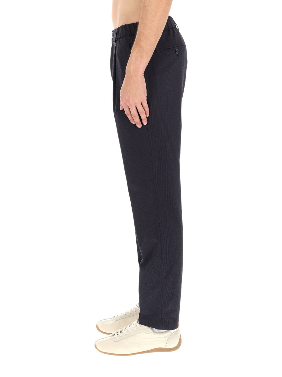 Herno Tailored Blue Polyester Trousers — Blue, view 4