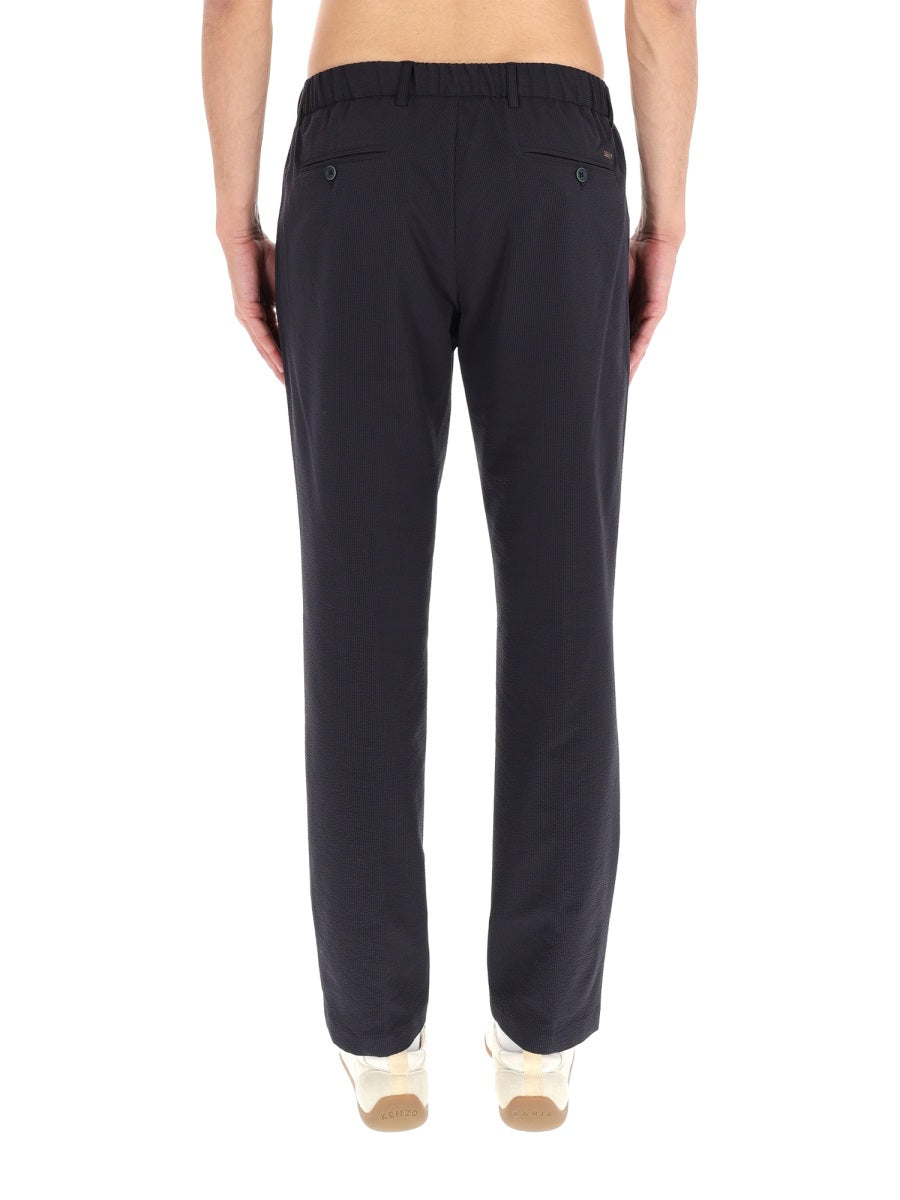 Herno Tailored Blue Polyester Trousers — Blue, view 5