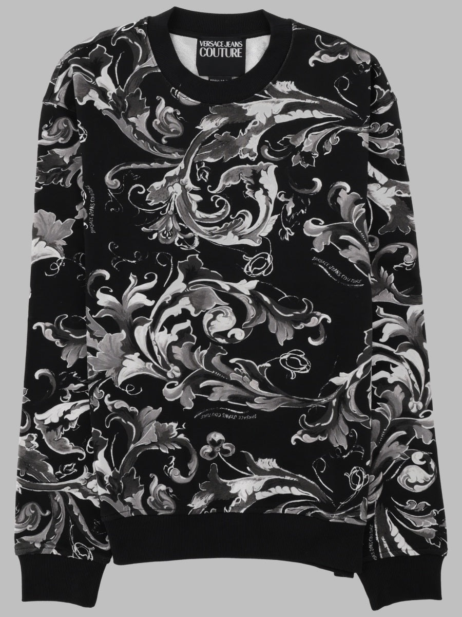 Versace Jeans Couture Printed Cotton Sweatshirt — Black by Versace Jeans Couture