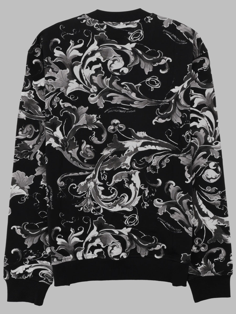Versace Jeans Couture Printed Cotton Sweatshirt — Black, view 2