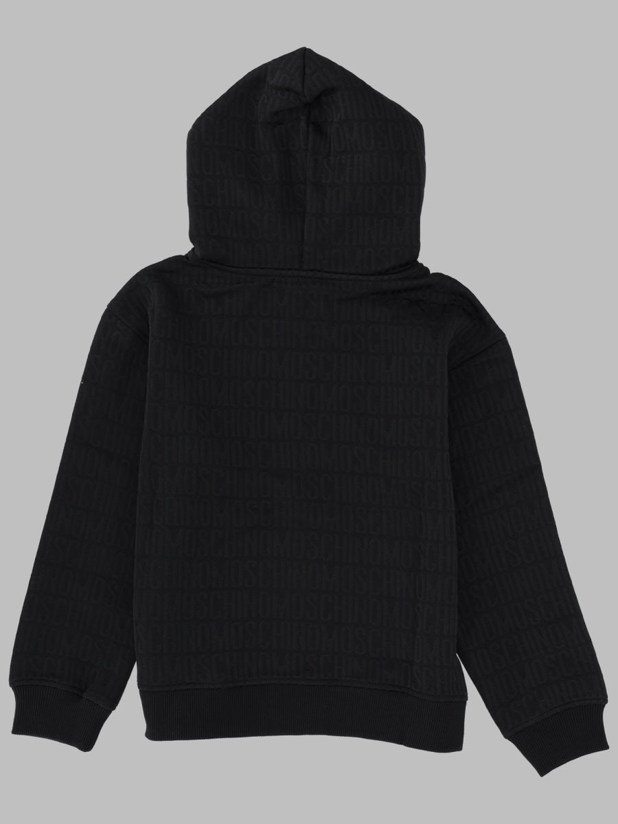 Moschino Polyester Cotton Hooded Sweatshirt — Black, view 2