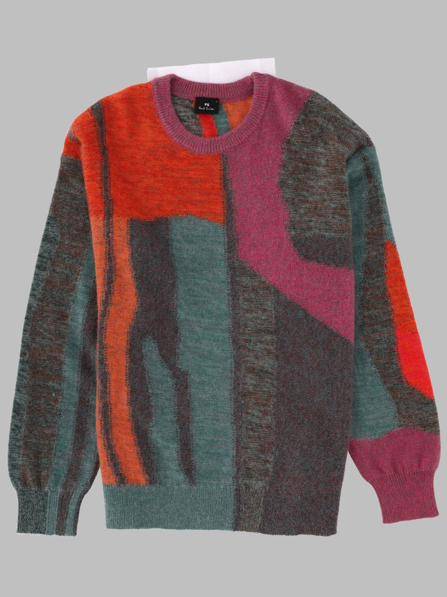 Ps Paul Smith Floral Glitch Knit Jumper — Multicolor by Ps Paul Smith