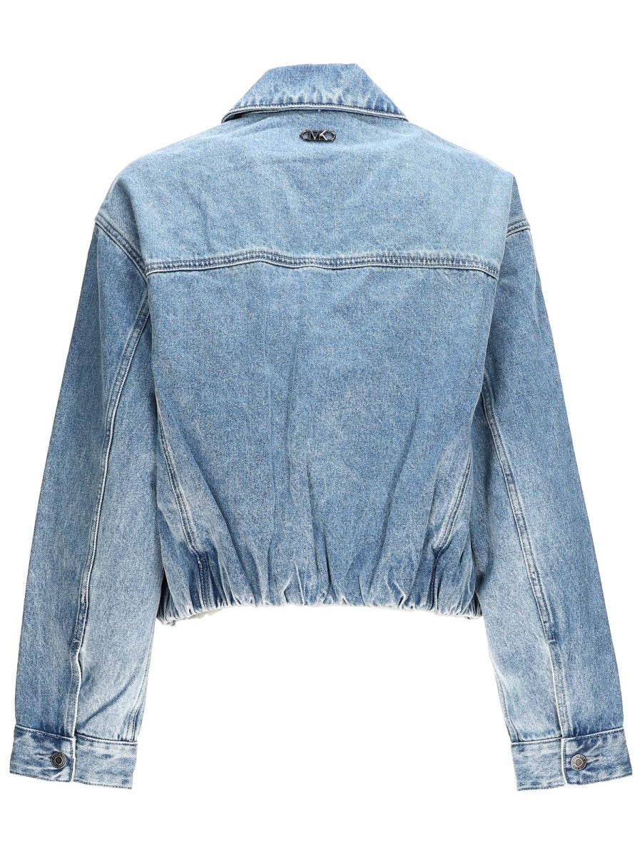Michael Michael Kors Denim Bomber Jacket — Blue, view 2