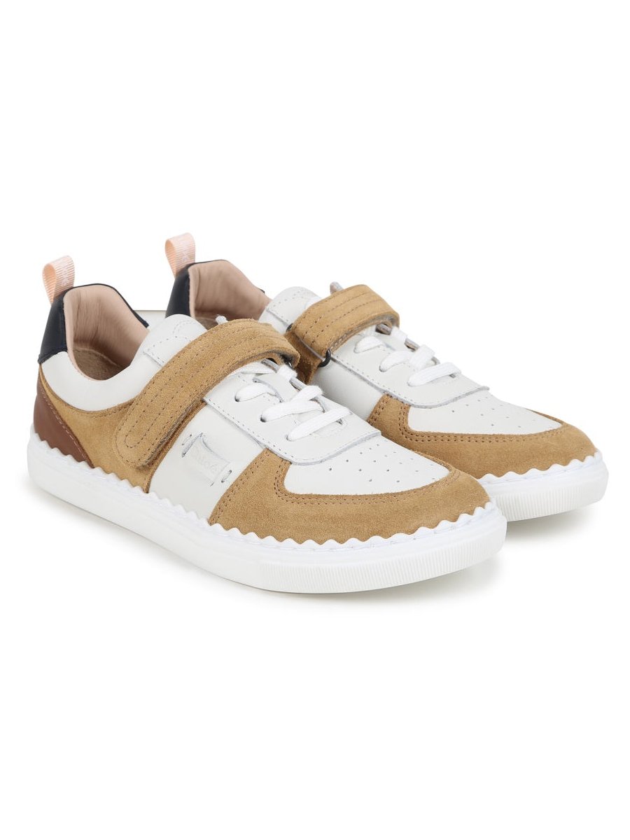 Chloé Leather Sneaker — Beige by Chloé