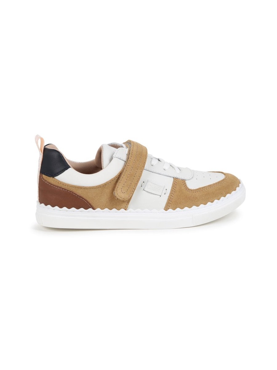 Chloé Leather Sneaker — Beige, view 2