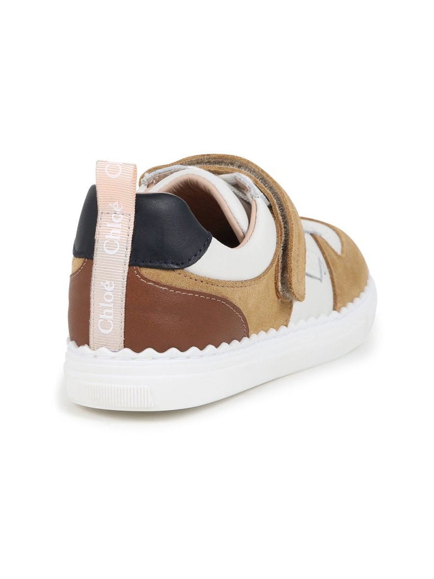 Chloé Leather Sneaker — Beige, view 3