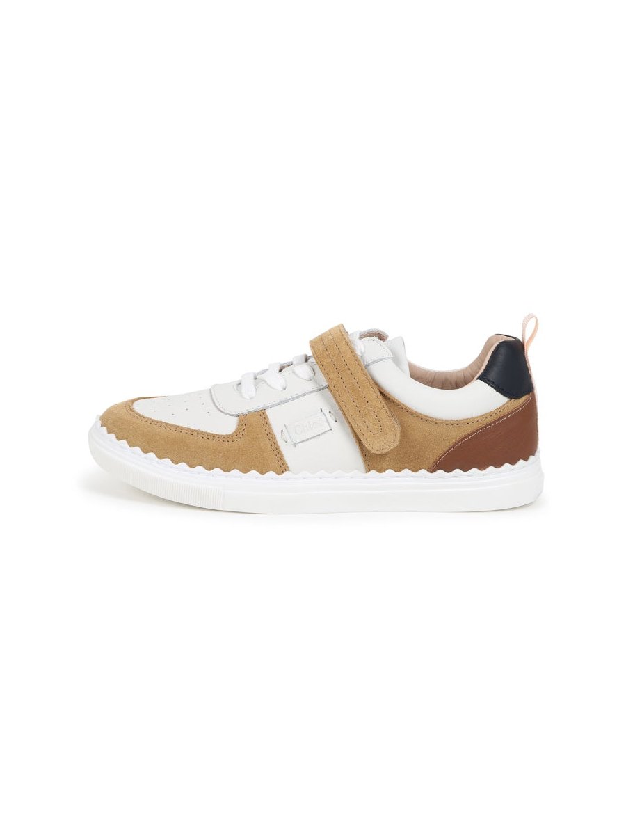 Chloé Leather Sneaker — Beige, view 5