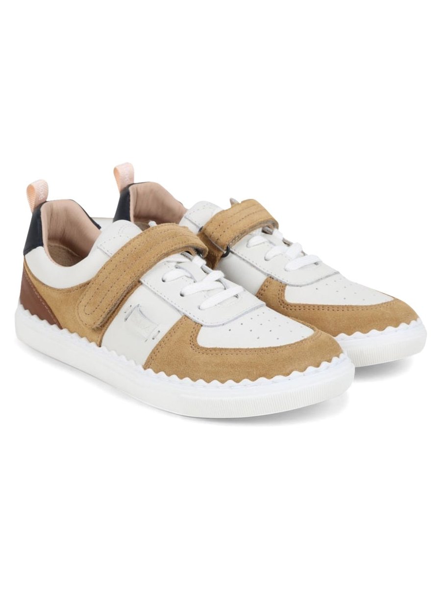 Chloé Leather Sneaker — Beige, view 8