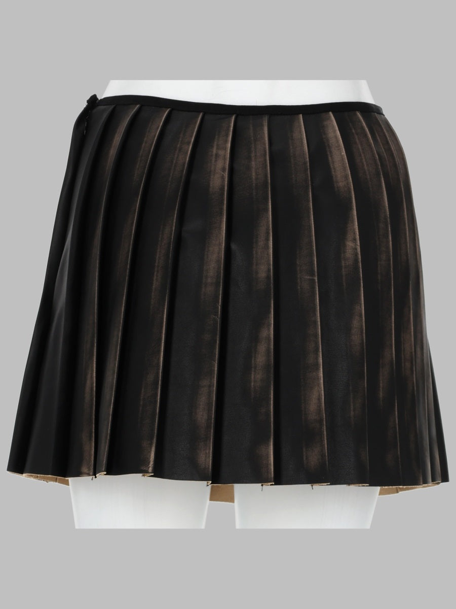 Diesel Pleated with Distressed Effect Skirt — Brown, view 2