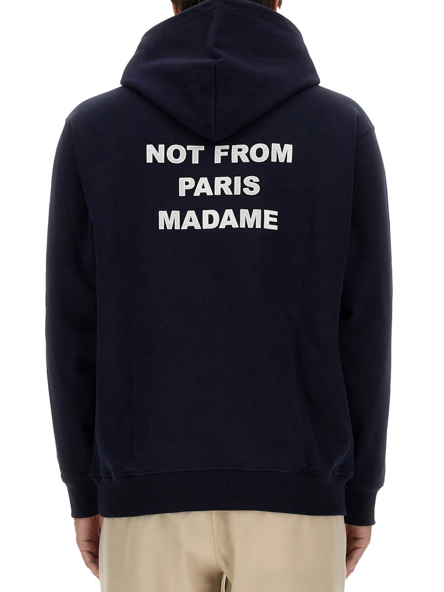 DrôLe De Monsieur Slogan Cotton Sweatshirt — Blue by Drole De Monsieur