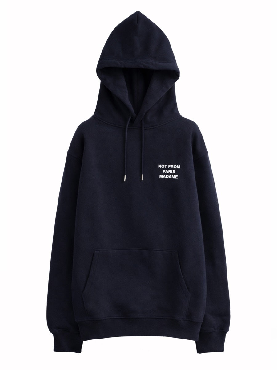 DrôLe De Monsieur Slogan Cotton Sweatshirt — Blue, view 5
