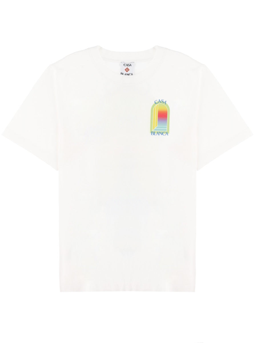 Casablanca Organic Cotton Print T-Shirt — White, view 2