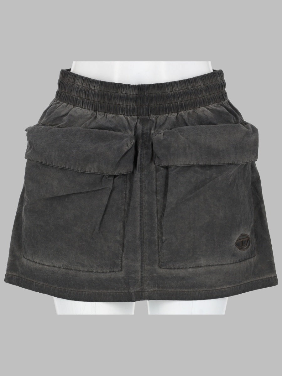 Diesel Nylon with Maxi Pockets Miniskirt — Gray by Diesel