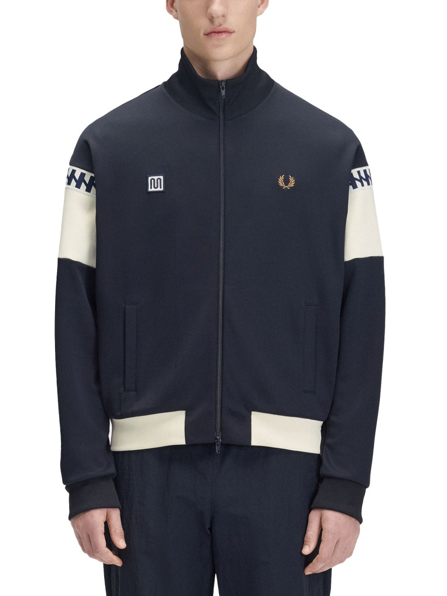 Fred Perry Cotton Blend Jacket — Blue, view 2