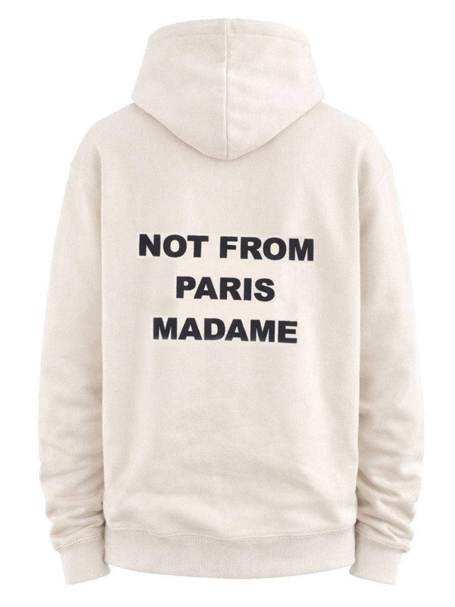 DrôLe De Monsieur Slogan Cotton Sweatshirt — Beige, view 2