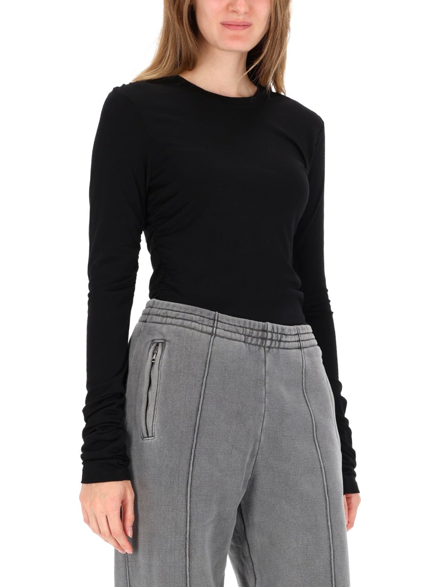 Our Legacy Wool Blend Long Sleeve T-Shirt — Black, view 2