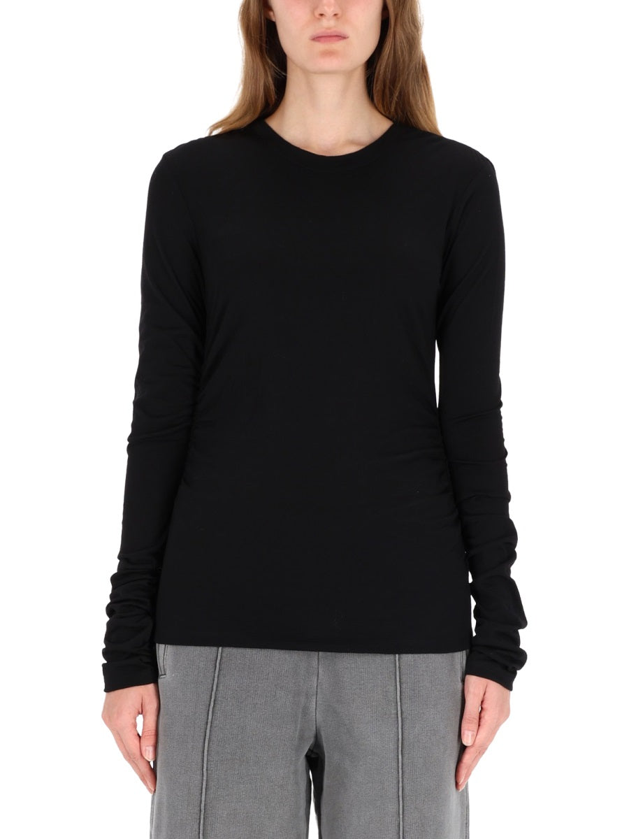 Our Legacy Wool Blend Long Sleeve T-Shirt — Black, view 3