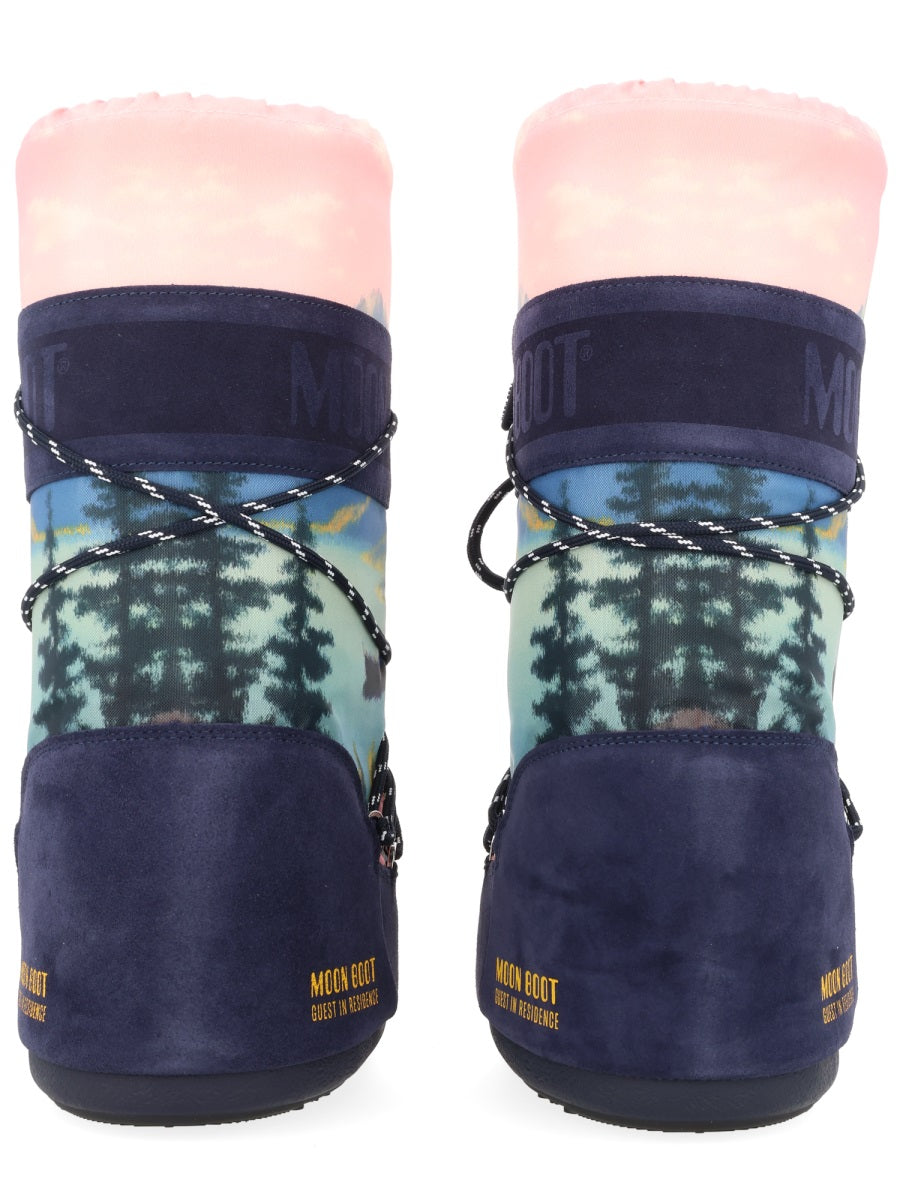 Moon Boot Polyester & Suede Boot — Blue, view 2