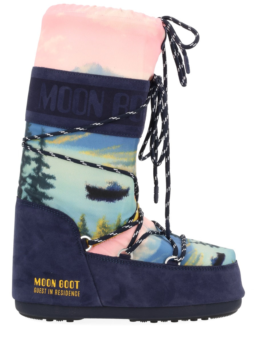 Moon Boot Polyester & Suede Boot — Blue, view 4