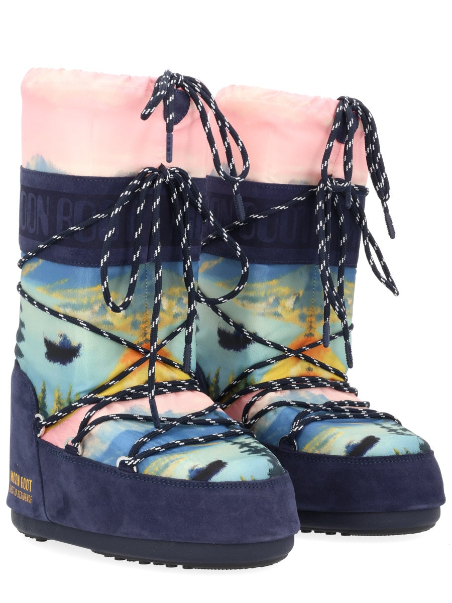 Moon Boot Polyester & Suede Boot — Blue, view 5