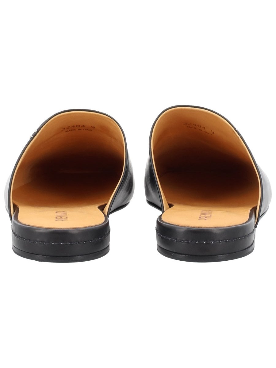 Premiata Calf Leather Sabot Flat — Black, view 4