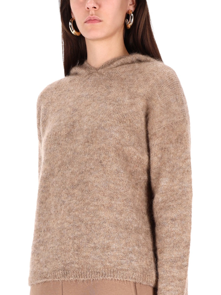'S Max Mara Hooded Mohair Sweater — Beige, view 2