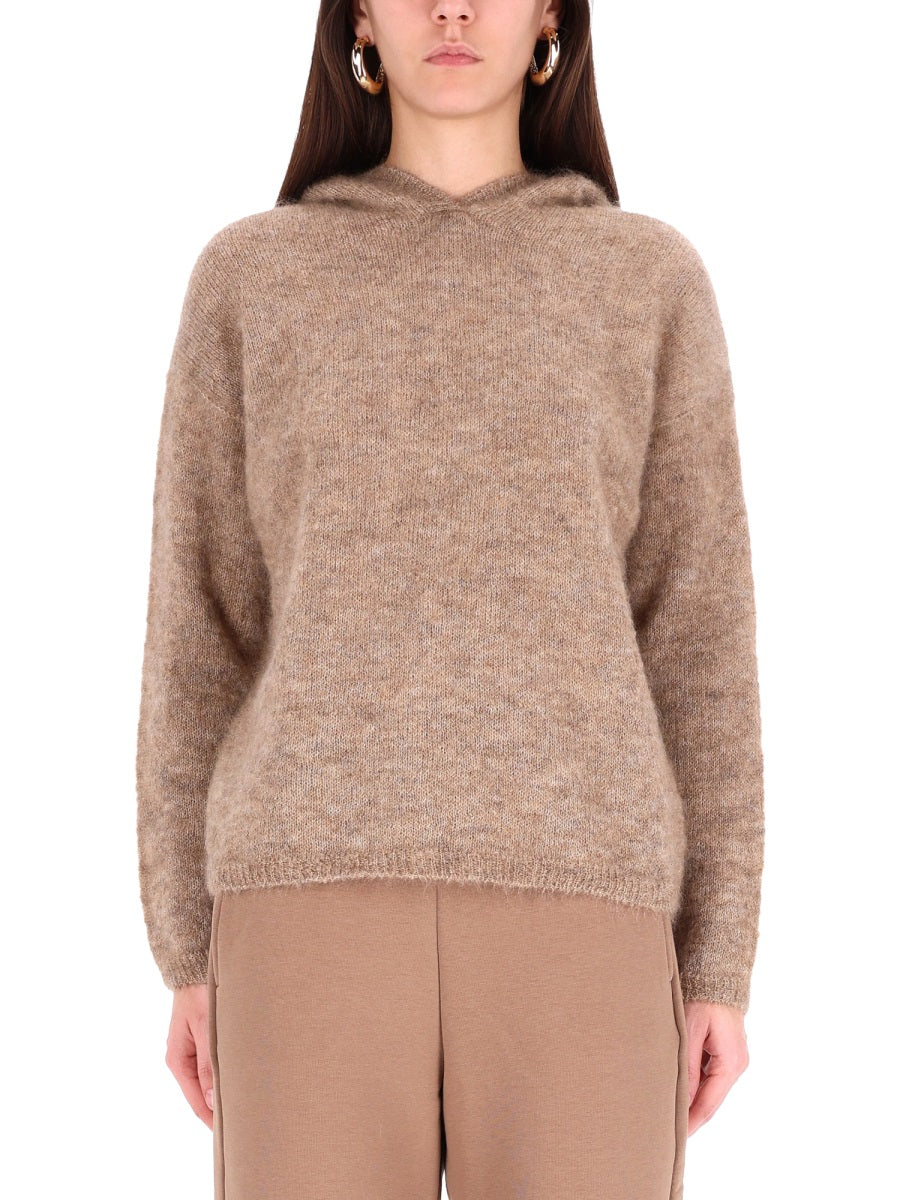 'S Max Mara Hooded Mohair Sweater — Beige, view 3