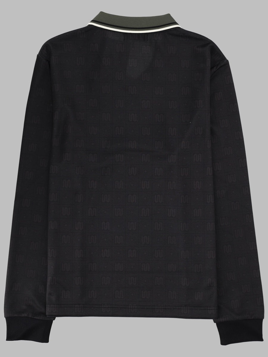 Fred Perry Logo-Embroidered Polo Shirt — Black, view 2