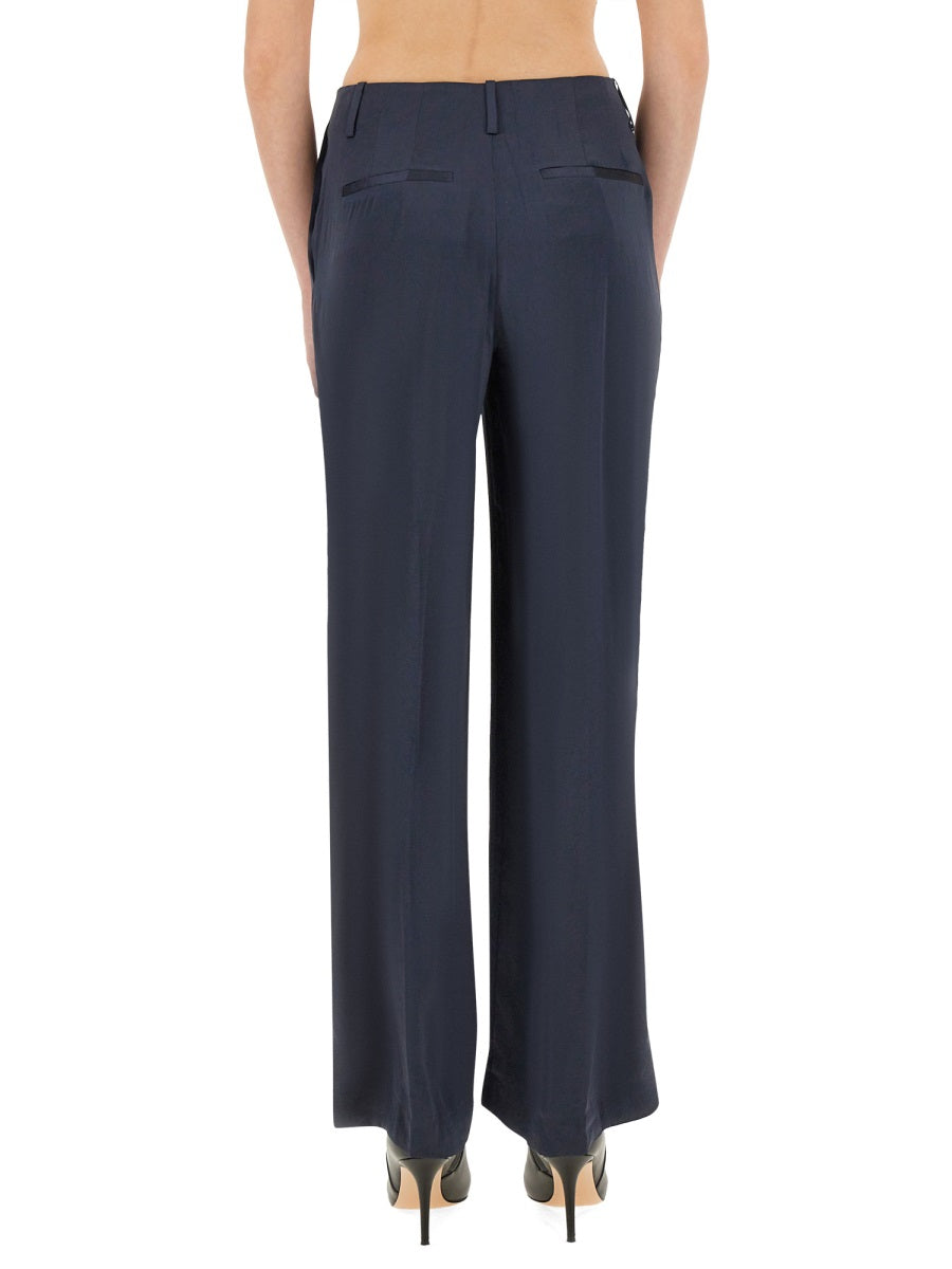 Theory Satin Recycled Polyester Trousers — Blue by Theory