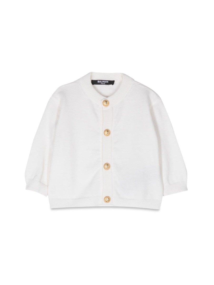 Balmain Merino Wool Blend Cardigan — White by Balmain
