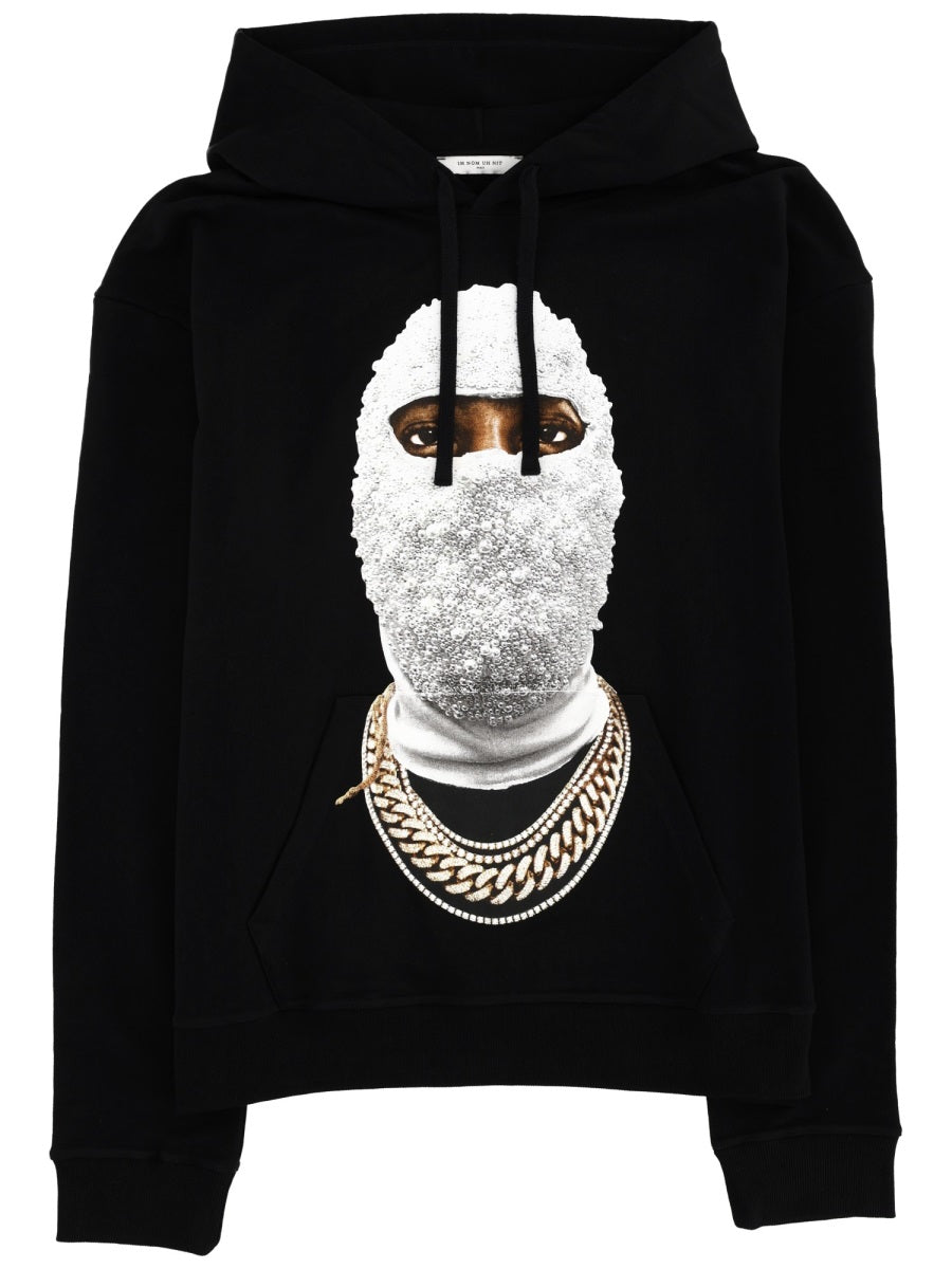 Ih Nom Uh Nit Printed Cotton Sweatshirt — Black by Ih Nom Uh Nit