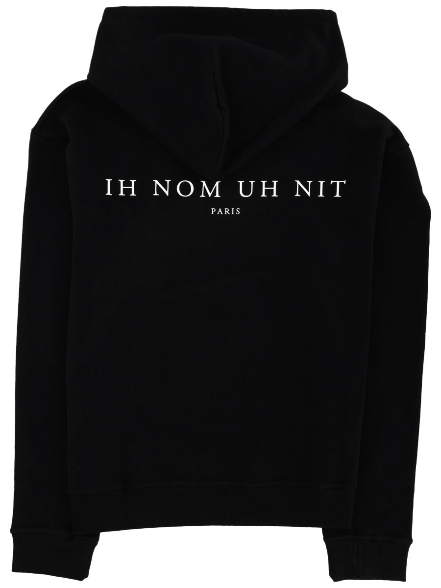 Ih Nom Uh Nit Printed Cotton Sweatshirt — Black, view 2