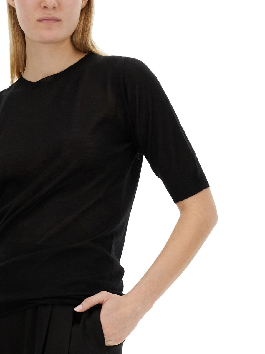 Fabiana Filippi Cashmere and Silk Blend Sweater — Black, view 2