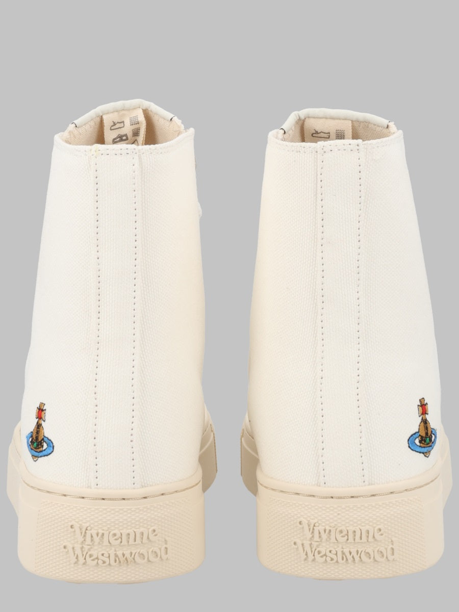 Vivienne Westwood High-Top Cotton Plimsoll Sneaker — White by Vivienne Westwood