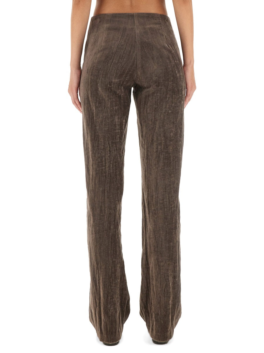 Alysi Velvet Crinkle Trousers — Brown by Alysi