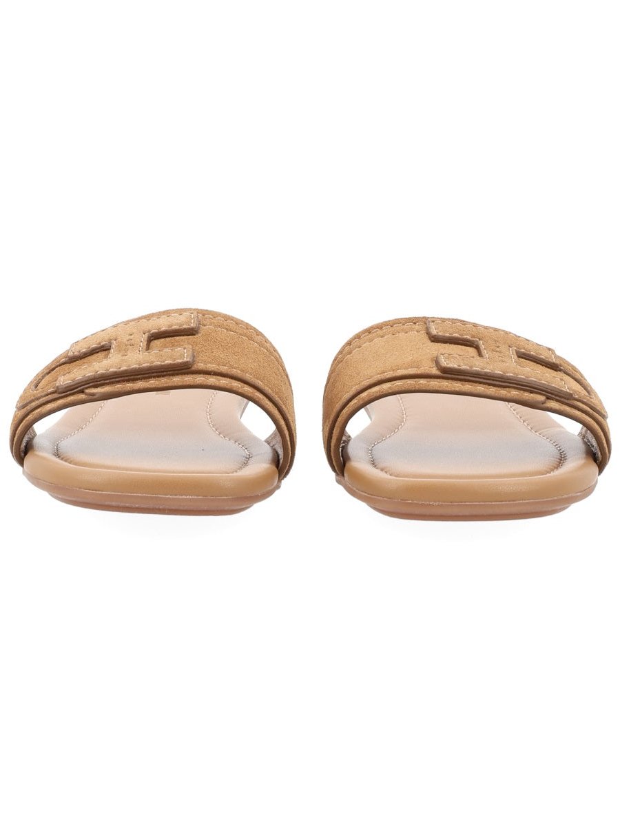Hogan Calf Leather Sandals — Brown by Hogan