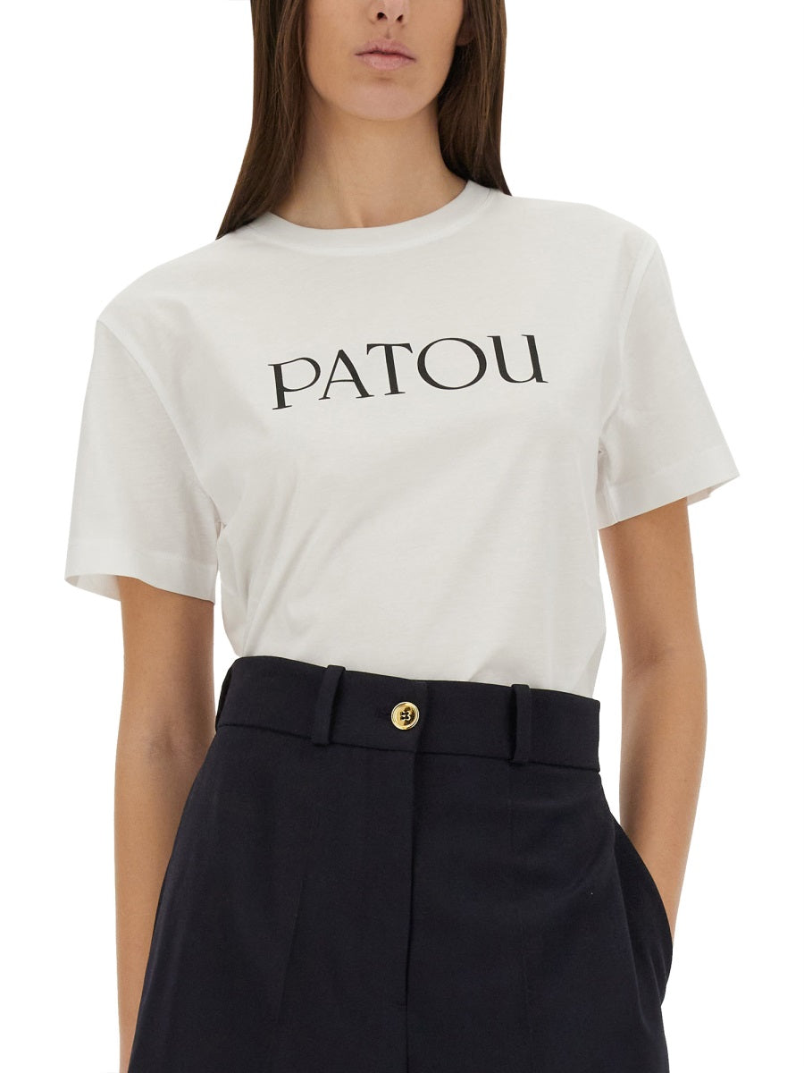 Patou Logo Print T-Shirt — White, view 2