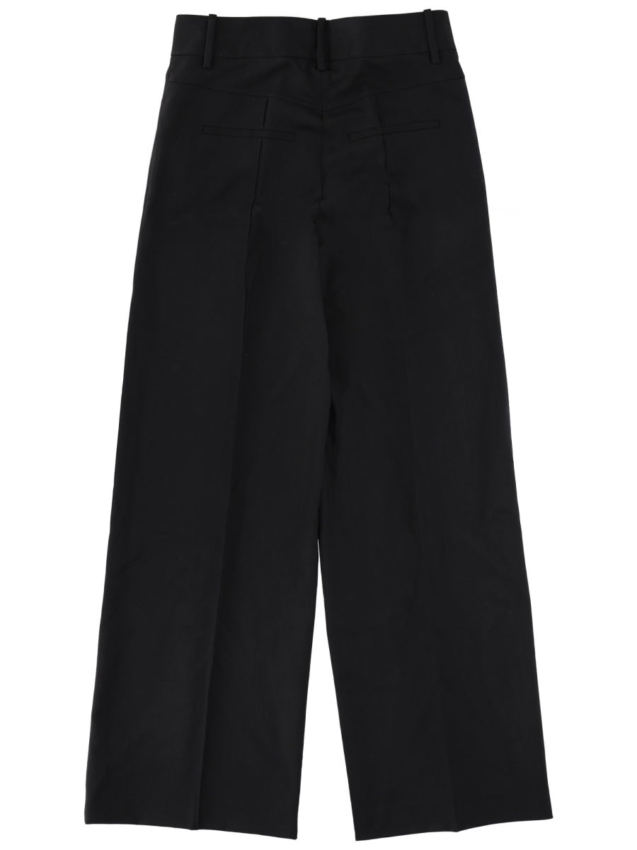 Theory Wool-Blend Tailored Trouser — Black, view 2