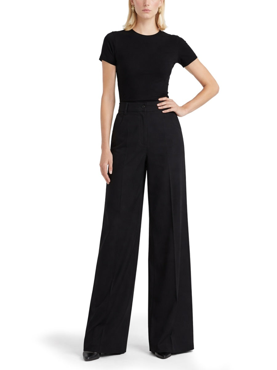 Theory Wool-Blend Tailored Trouser — Black, view 3