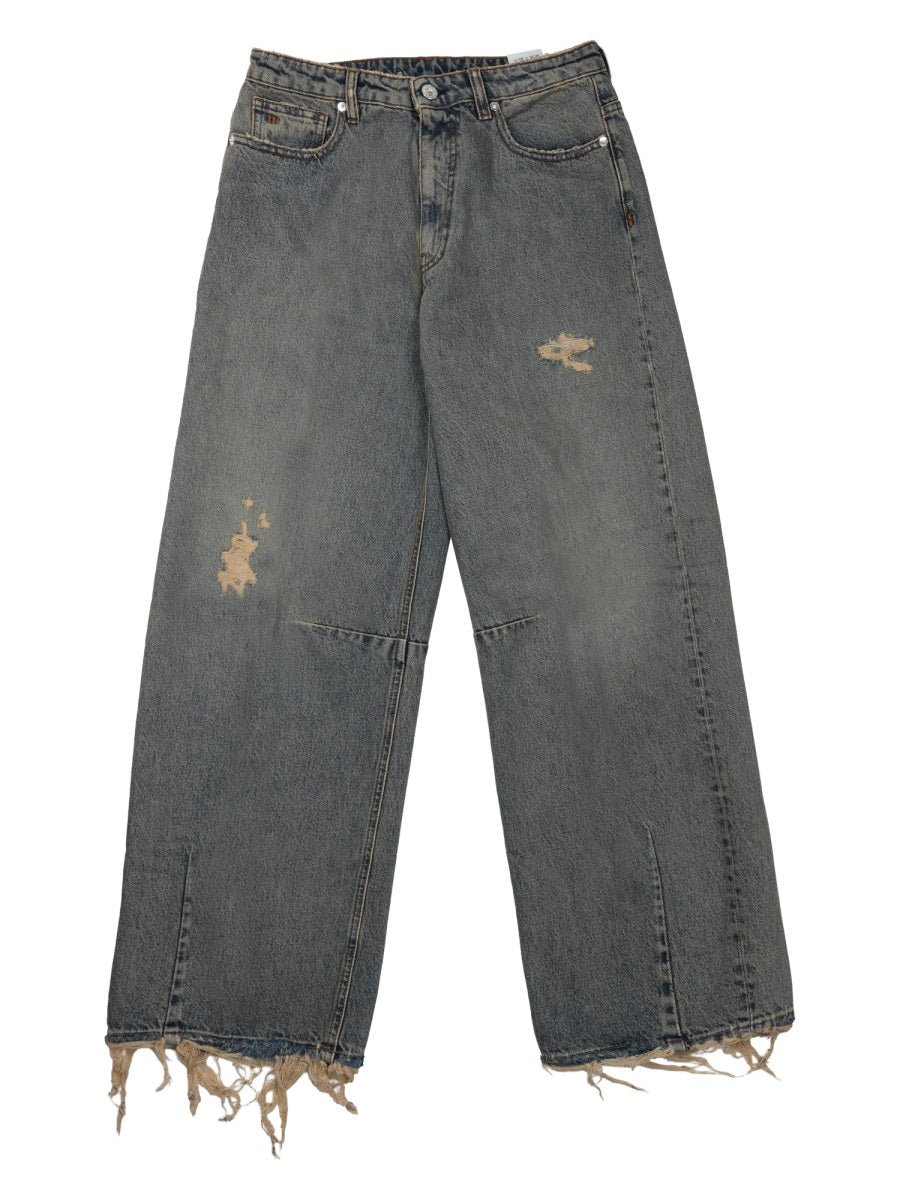 Nine In The Morning Destroyed Cotton Jeans — Blue by Nine In The Morning