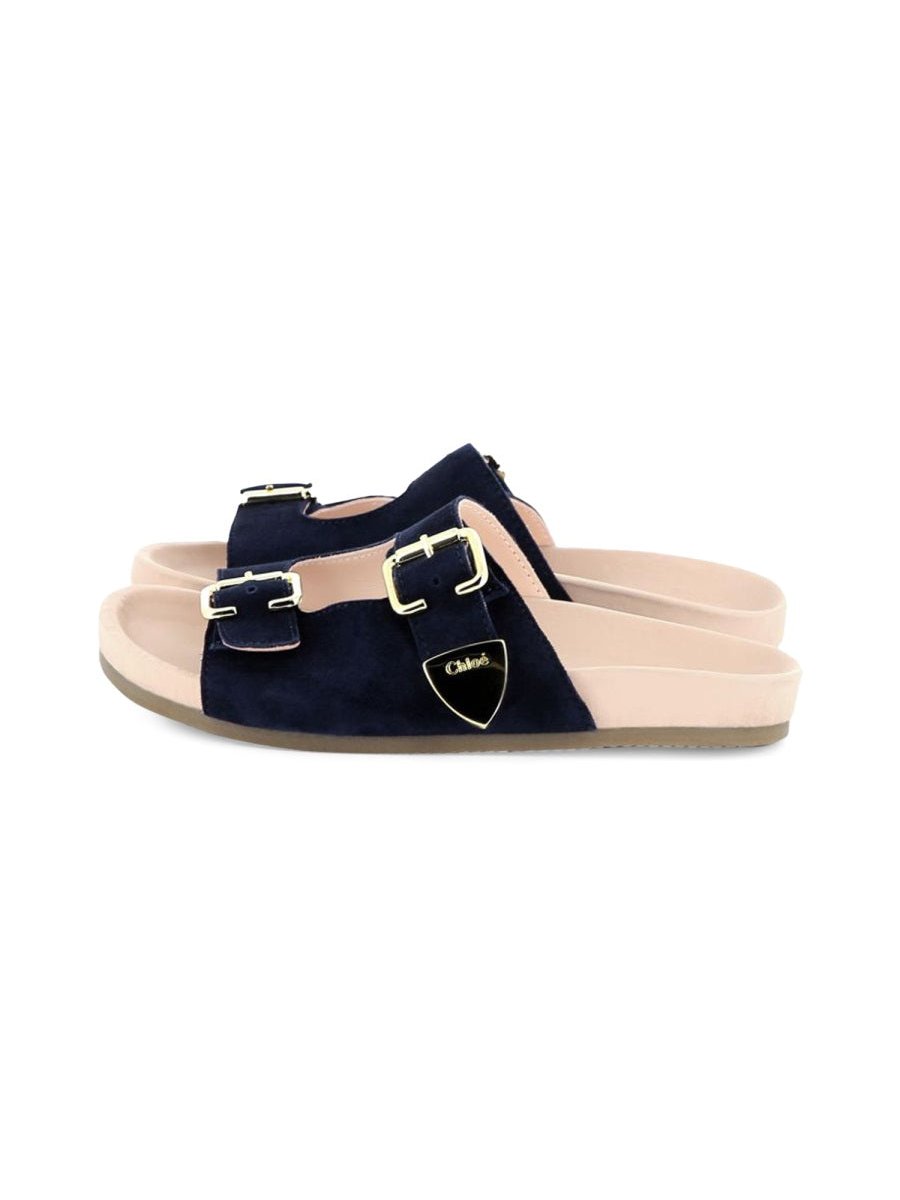 Chloé Leather Sandal — Blue, view 3