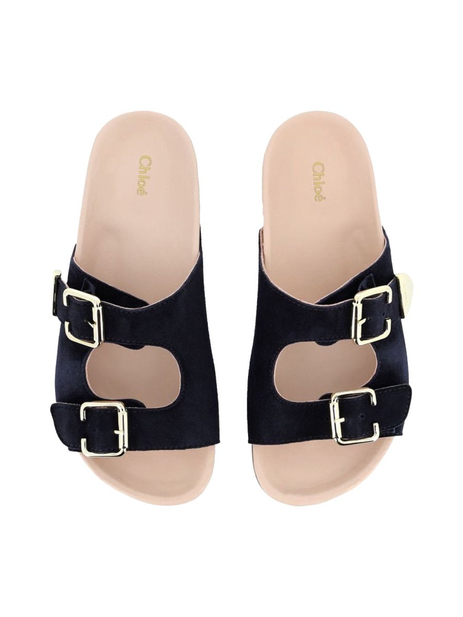 Chloé Leather Sandal — Blue, view 5