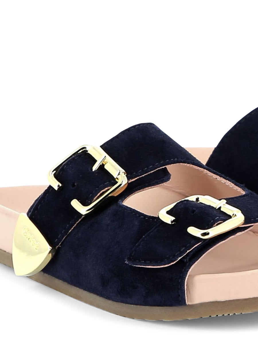 Chloé Leather Sandal — Blue, view 7