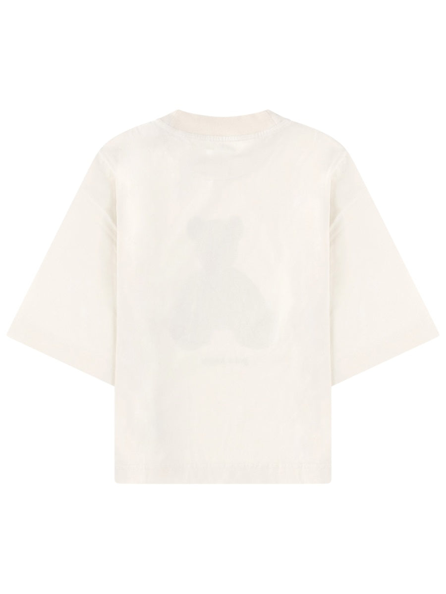 Palm Angels Bear-Motif Cotton T-Shirt — White, view 2